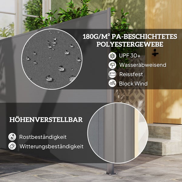 Outsunny 2er-Set Seitenteile für Pavillon 3x3/3x8 m, Seitenwand mit Fenster und Klettverschluss, wasserdicht Seitenwände aus Oxfordstoff, als Windschutz und Sichtschutz für Partyzelt, Schwarz