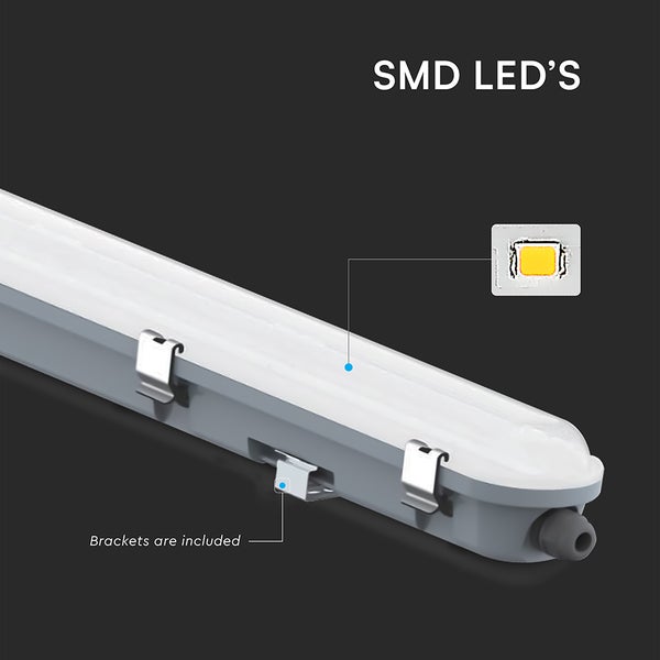 Feuchtraumleuchte mit SMD LED und Befestigungsbügeln