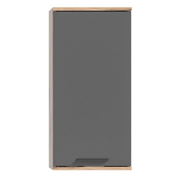Mason Badschrank wandhängend 1 Tür grau,Eiche dekor. 37 X 24 X 77 cm