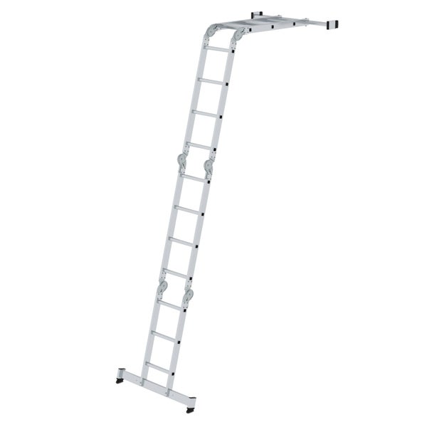 PROREGAL Vielzweckleiter 4-Teilig mit Traverse 2 x 3 & 2 x 4 Sprossen