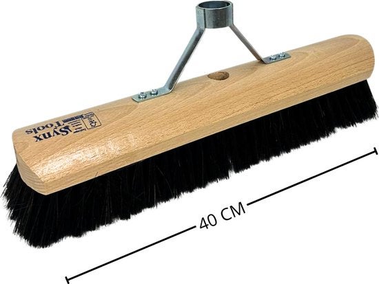 Handfeger mit Holzstiel und Borsten, 40 Zentimeter breit