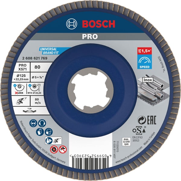 Bosch PRO X571 Fächerscheibe mit einem Durchmesser von 125 Millimetern