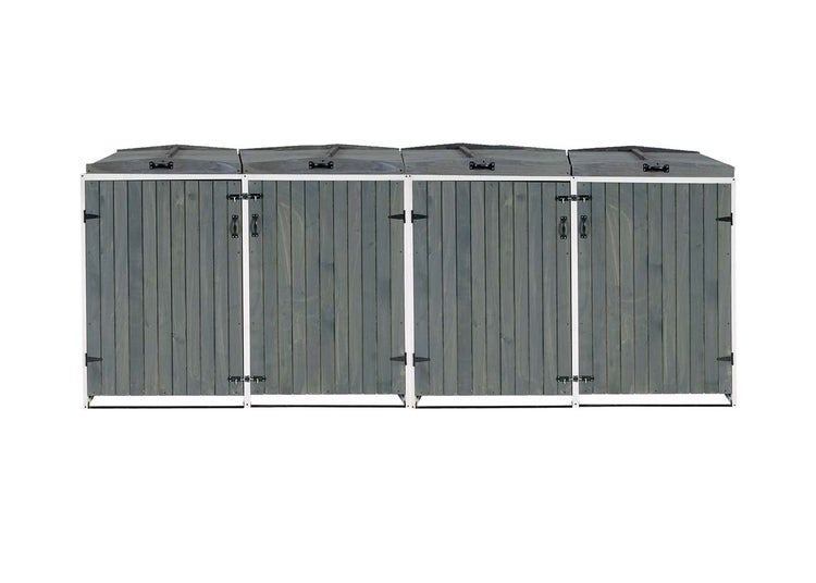 Mülltonnenbox für vier Mülltonnen aus Holz