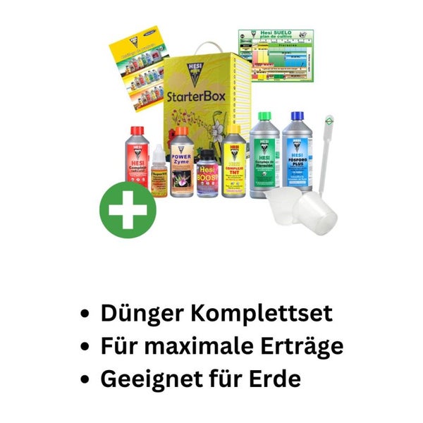 Hesi 7-Teiliges Starter Set – Organischer Pflanzendünger für Erde | Für Wachstum & Blüte | Ideal für Orchideen, Gemüse, Bonsai & Mehr | Mit Pipette für Präzise Anwendung