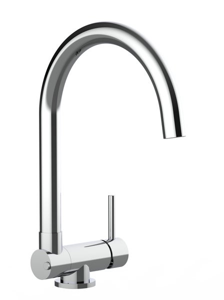 Wasserhahn Vorfenster Küchenarmatur, Umklappbar 4,5 CM, mit 360° schwenkbarem U-Auslauf, Verchromt
