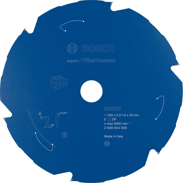 Bosch Expert FiberCement Sägeblatt, 250 x 2,2/1,6 x 30 Millimeter