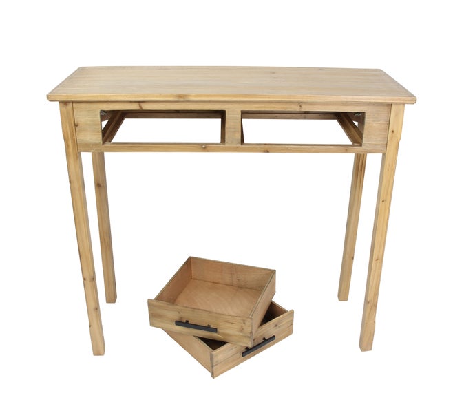 FRANK FLECHTWAREN | Konsolentisch Natur, HOLZ, MDF, 90 x 34 x 82 cm, KD