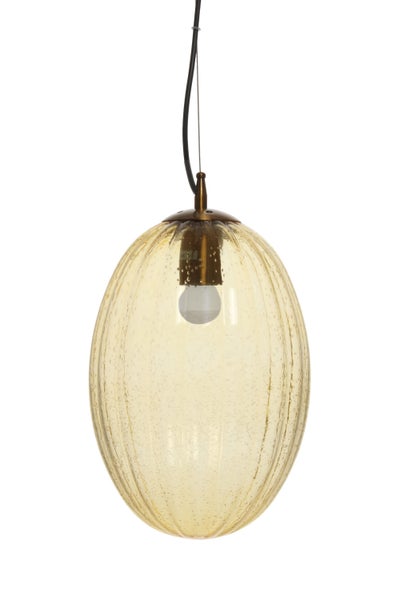 Retro Glas Lampe Hängeleuchte Wohnzimme Hängeleuchte Gold Gelb | Wohnzimmer Esszimmer Leuchte