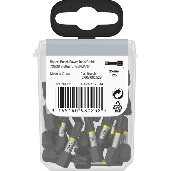 Bosch PRO Torx Schlagbit T25 25 mm Display 10 x 25 Stk. - 2607002806