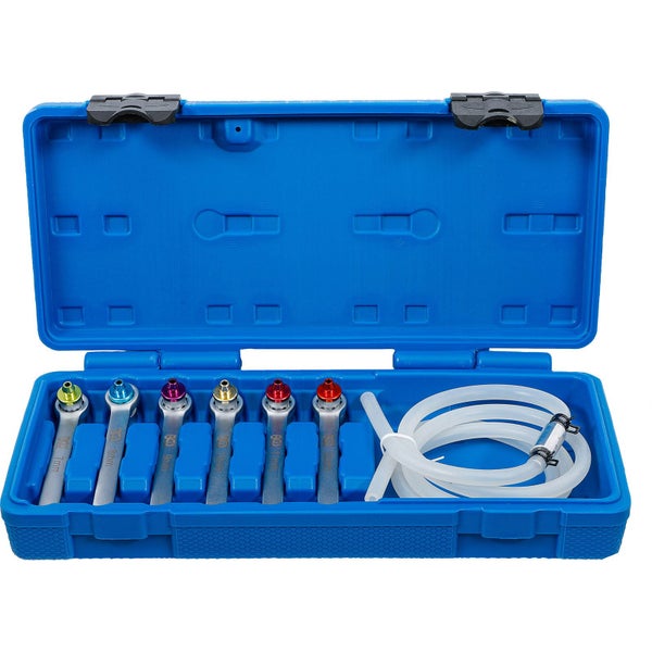 Bremsenentlüftungsschlüssel-Satz mit Schlauch in blauem Koffer