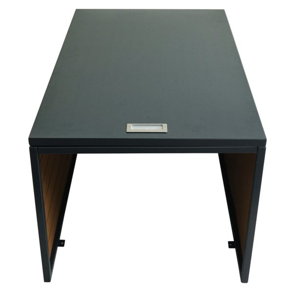 Rechteckiger Tisch mit Metallelementen