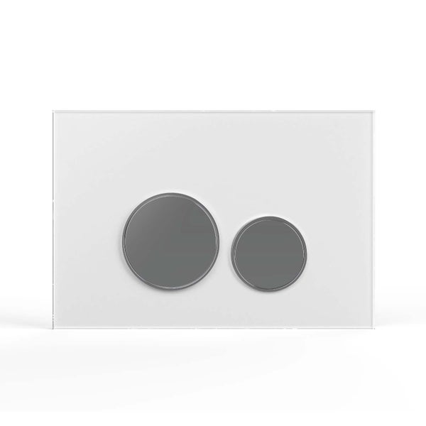 Drückerplatte Glas Weiß Kompatibel mit Geberit Duofix Sigma/Delta 2 Mengenspülung