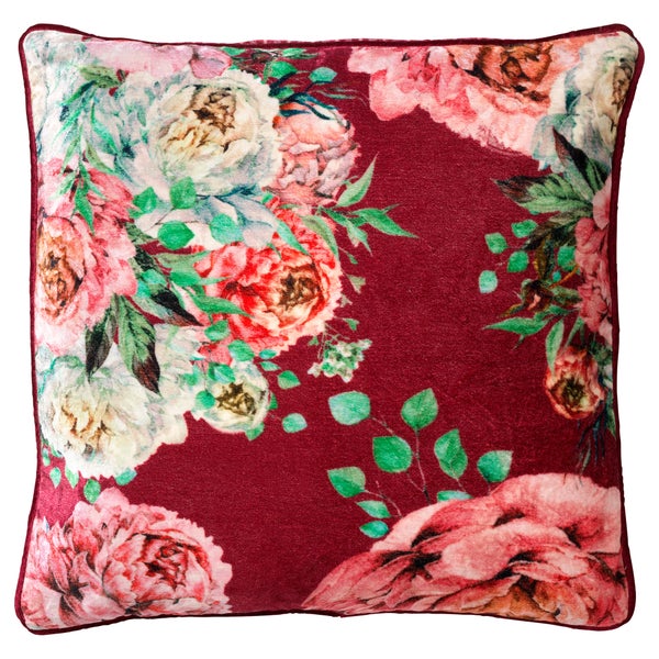 Minou Dekokissen - Mit Blumenmuster 45x45 cm, Rot