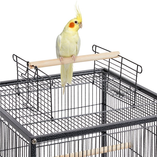 Yaheetech Vogelkäfig mit offenem Dach , Schwarz
