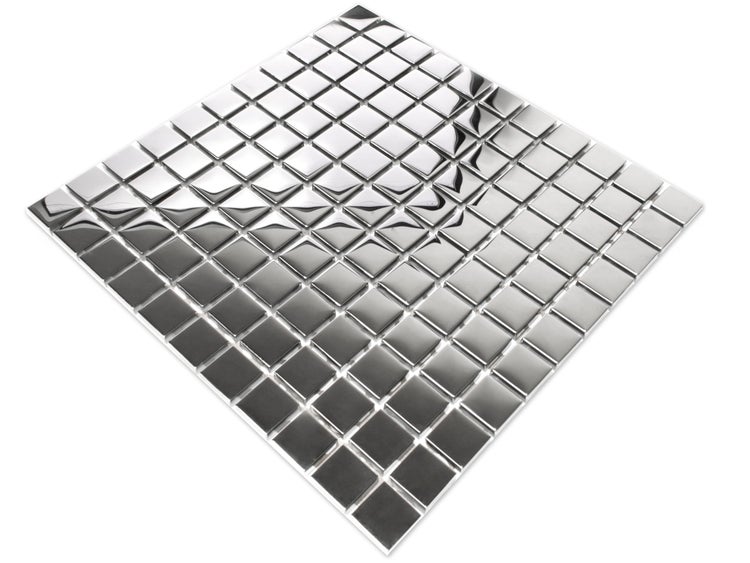 Glasmosaik auf Netz für Bad und Küche 30cm x 30cm  - Pure Silver