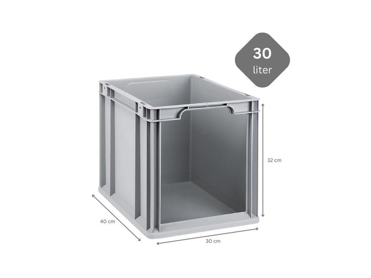 PROREGAL Eurobox NextGen Store HxBxT 32 x 30 x 40 cm 30 Liter Front Offen Eurobehälter Transportbox