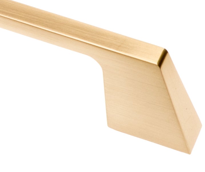 Moderner Möbelgriff aus gebürstetem Metall mit kantigem Design für Schränke und Schubladen