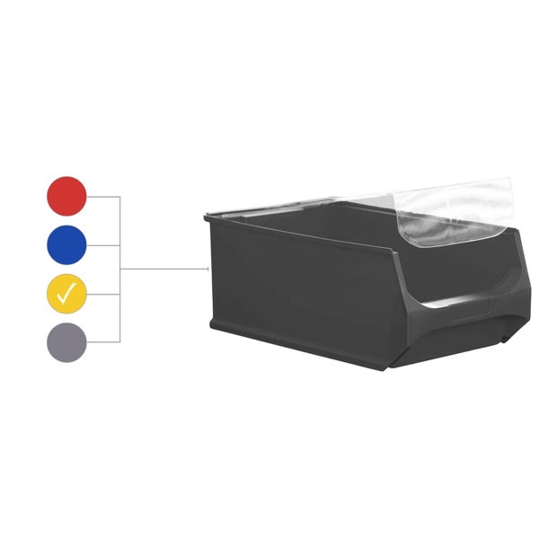 PROREGAL SparSet 10 x Gelbe Sichtlagerbox 5.0 Mit Abdeckung HxBxT 20 x 30 x 50 cm 21,8 Liter Sichtlagerbehälter Sichtlagerkasten