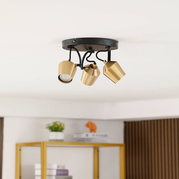 Lindby Strahler Sylveria (Modern) in Gold / Messing aus Metall (3 flammig, GU10) - Deckenlampe Deckenleuchte Lampe Spot Wohnzimmerleuchte