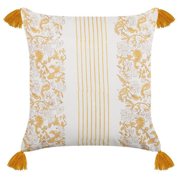 Dekokissen 2er Set BILOBA Baumwolle 45 x 45 cm Gelb Blumenmuster