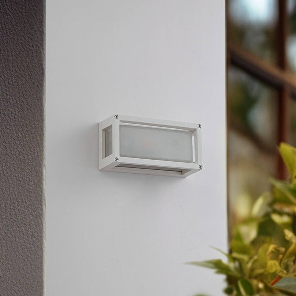 Lucande Wandleuchte außen Aurelien (spritzwassergeschützt (Modern) in Weiß aus Aluminium (1 flammig, E27) - Außenwandleuchten Wandlampe Led Außenlampe Outdoor für Außenwand/Hauswand