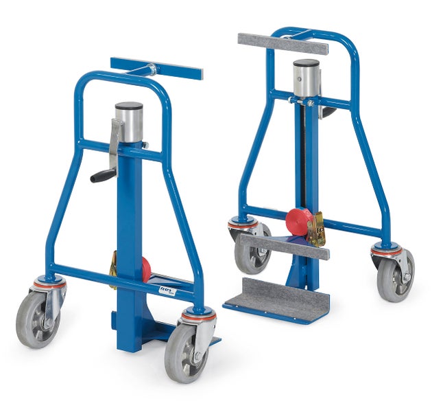 Zwei blaue Transportroller zum Heben von Lasten