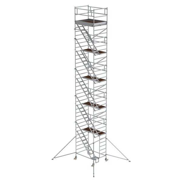 MUNK Rollgerüst mit Schrägaufstiegen 1,35x1,80m Plattform, 12,35m AH