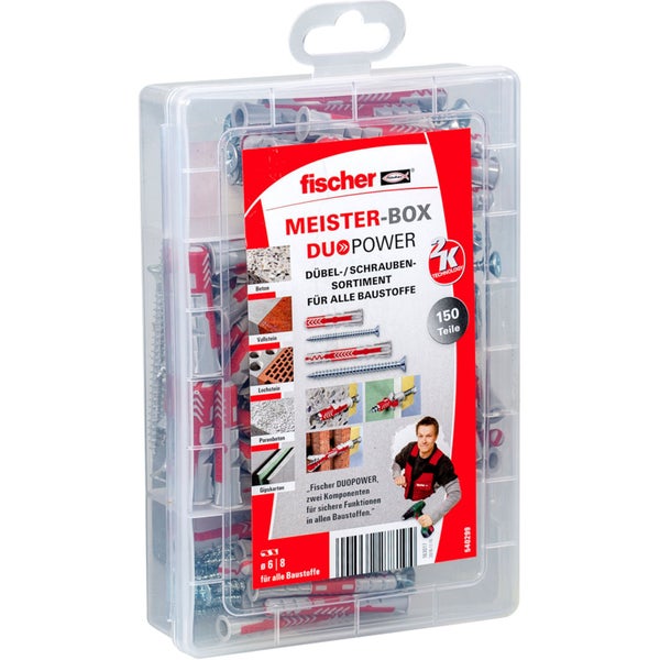 Fischer Meister-Box DuoPower Dübel- und Schraubensortiment, 150 Teile