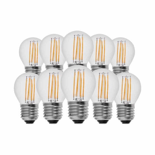 V-TAC VT-1980-N - 10 Pack E27 Transparente LED-Lampen - Glühfaden - Kugel - IP20 - 4W - 400 Lumen