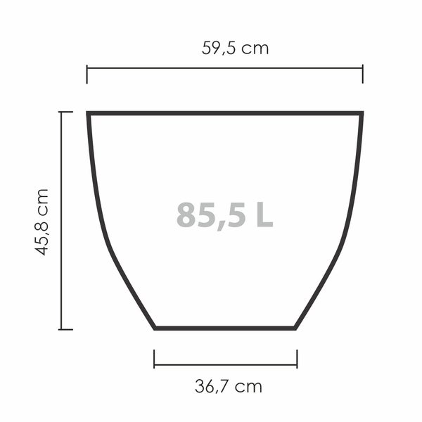 Scheurich Firenze 60, Pflanzgefäß/Blumentopf/Pflanzkübel, rund,  aus Kunststoff Farbe: Schwarz-Granit, 59,5 cm Durchmesser, 45,8 cm hoch, 85,5 l Vol.