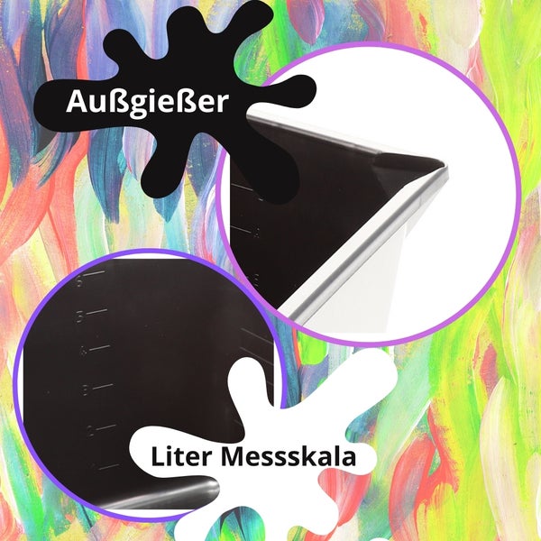 Farbeimer leer mit Ausgießer Skala Eckig Kunststoff Eimer Kübel Behälter 6 Liter 1 Stück