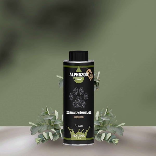 ALPHAZOO Premium Schwarzkümmelöl 250ml für Hunde I Echter Schwarzkümmel kaltgepresst