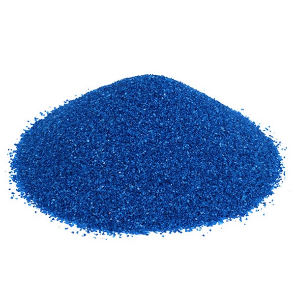 Blauer Dekosand und feiner Zierkies für Bastelarbeiten und Dekorationen.
