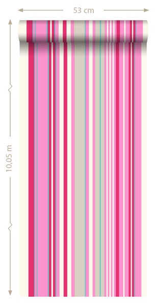 Tapetenrolle mit Streifenmuster, 53 cm breit, 10,05 m lang
