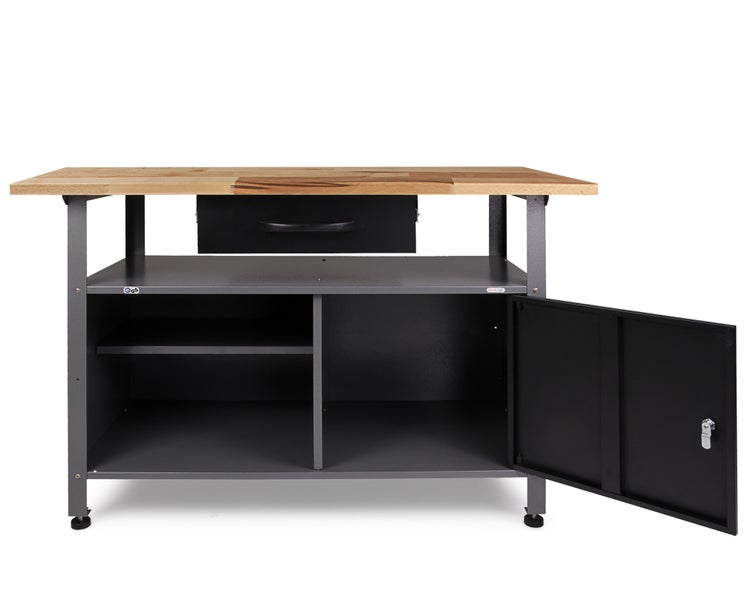 Ondis24 Werkstatt Set Ecklösung One 85 cm anthrazit Buche, Werkstatteinrichtung