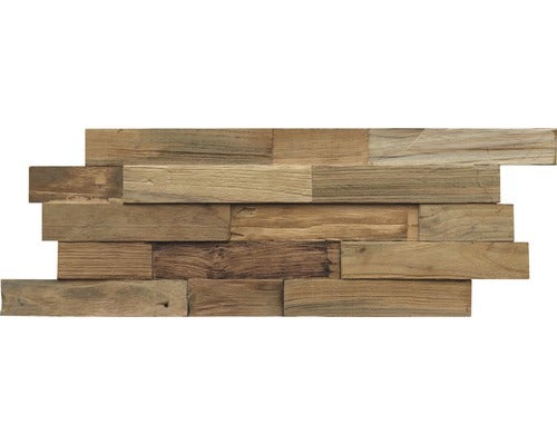 Holzverblender Teak Reclaimed Natur 20x50 cm