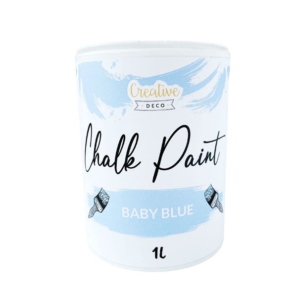 Creative Deco Kreidefarbe in Baby Blau, 1 Liter Dose.