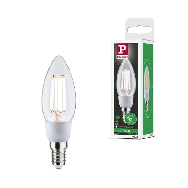 Eco-Line Filament 230V LED Kerze E14 525lm 2,5W 4000K Klar