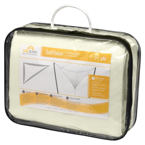 SolVision HS9 Sonnensegel 500x500x700cm dreieckig Creme HDPE