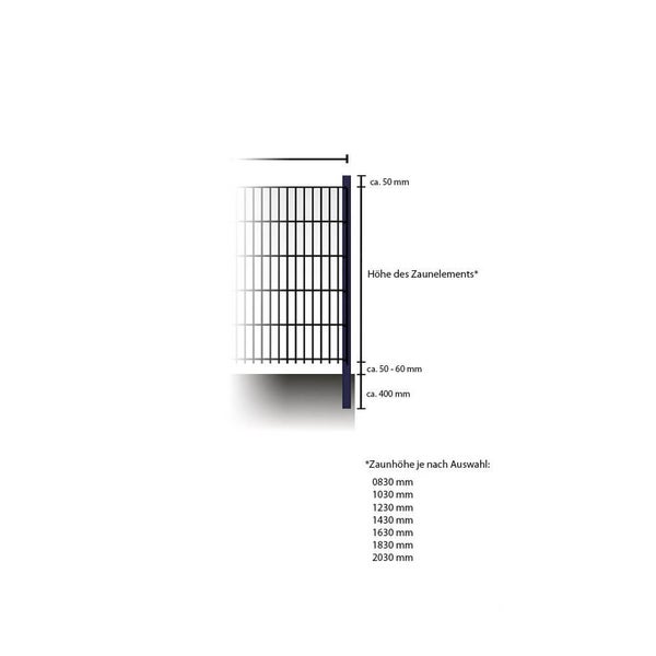 Home Deluxe Doppelstabmattenzaun Eckpfosten MORATA - 4x Metallpfosten H: 210cm