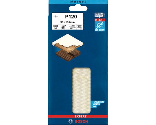 Bosch Expert M480 Schleifgitterset, Körnung P120, 93x186 Millimeter, 10 Stück