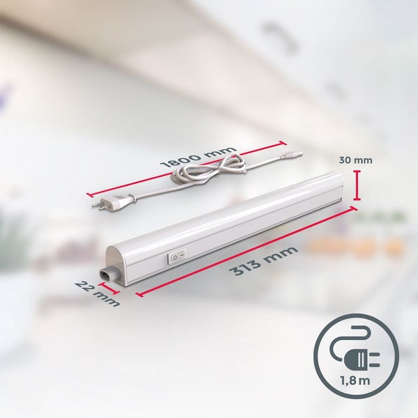 Unterbauleuchte 2er Set - 4W, 400lm, LED, Stecker, erweiterbar, neutralweiß, weiß