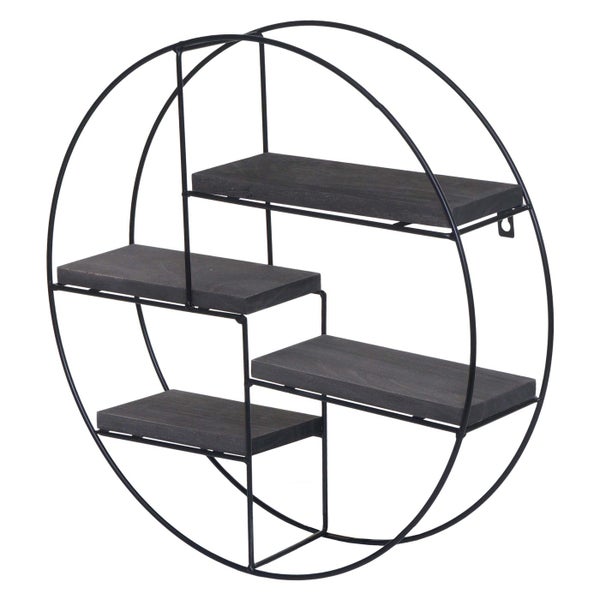 Rundes Wandregal mit vier Ablageflächen