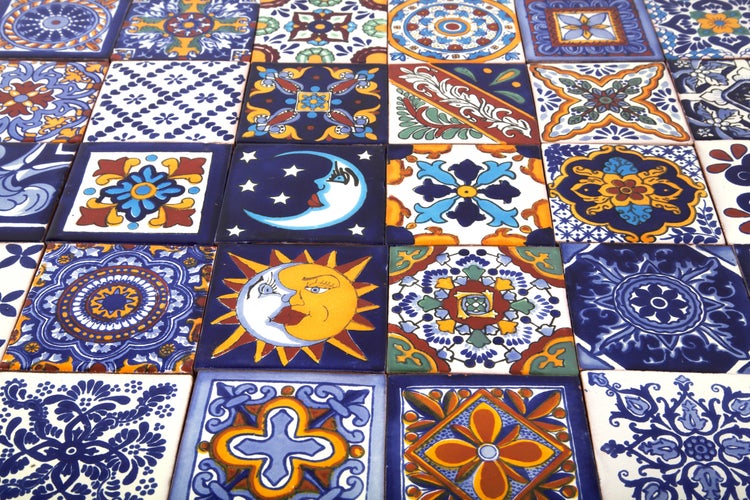 Fliesen mit verschiedenen Mustern