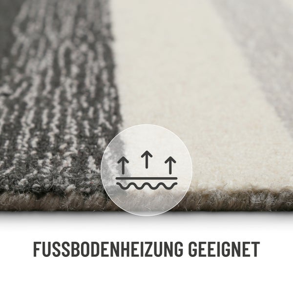 Symbol für die Eignung des Teppichs für Fußbodenheizung.