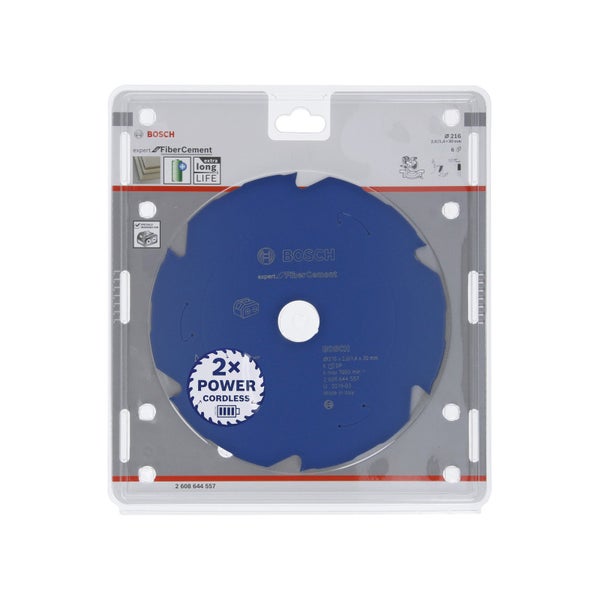 Bosch Kreissägeblatt Expert for Fibre Cement für Akku-Gehrungssägen 216 x 2 / 1,4 x 30 6 Zähne - 2608644557