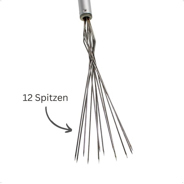 Kaminbesen aus Metall mit zwoelf Spitzen zur Reinigung des Kamins
