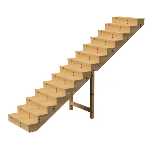 Außentreppe, Gartentreppe, Terrassentreppe  Holz Höhe 241cm 14 Stufen, Breite 100cm, MIT Setzstufen