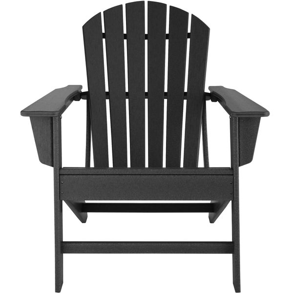 Gartenstuhl Joan mit Tisch Dylan tectake  im Adirondack-Stil Tisch mit Lamellenmuster