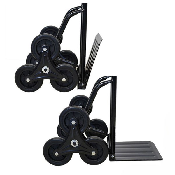 PROREGAL Treppensackkarre ODIN All Black, HxBxT 111x60x43cm, Tragkraft 200kg, Hartgummi-Bereifung, Schwarz